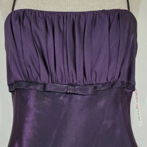 Betsy & Adam Purple Eggplant Long Gown Dress Size 10 Shimmer Spaghetti Strap New